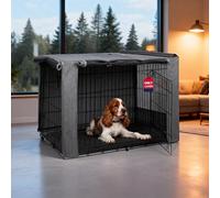 HiCaptain Housse de Cage Pliable en métal pour Chien - 76,2 cm - Gris Bicolore