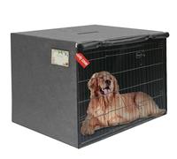 HiCaptain Housse de cage pour chien, Housse pour cages de chien, Durable, imperméable, résistante au vent avec double porte, pour usage intérieur et extérieur (Seulement la housse, 124 x 78 x 81 cm (L