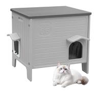 HiCaptain Niche pour chat d'extérieur résistante à l'hiver Chats Plastique pour chats errants Niche pour chat d'extérieur Abri pour chiot pour petits animaux de compagnie moyens Parc pour animaux de