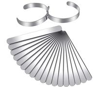 Hicarer 18 Pièces Ébauches de Bracelet Ébauches de Bracelet en Acier Inoxydable DIY Ébauches de Bracelet Manchette pour Fabrication de Cadeaux Estampage de Bijoux, 3/8 x 6 Pouces