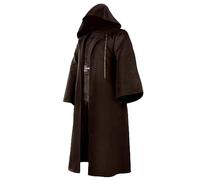 Hicarer Cape à capuche pour déguisement de chevalier pour cosplay, Halloween, costume de magicien, marron, Adult, X-Large