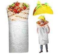 Hicarer Costume de taco d'Halloween pour adulte - Tenue de burrito alimentaire - Ensemble de luxe amusant - Costume de cosplay pour Halloween (style classique)