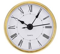 HICARER Horloge à Quartz avec Chiffres Romains de 70 mm avec Bordure dorée