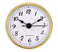 Hicarer Insert d'horloge à Quartz de 70 mm, Bordure dorée, Chiffres Arabes, Mouvement à Quartz (Bordure dorée)