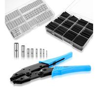 Hicarer Kit de 380 connecteurs bout à bout non isolés avec 400 tubes thermorétractables de rapport 3 : 1, et outil de sertissage pour fil de calibre 26 à 6