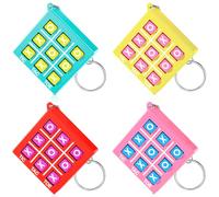 Hicarer Tic Tac Toe - Lot de 32 porte-clés en plastique pour enfants âgés de 8 à 12 ans, mini sac à dos, Saint-Valentin, fête d'anniversaire (couleur macaron)