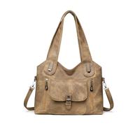 HICARRY Sac à main rétro pour femme - Grand sac à bandoulière - En cuir synthétique - Desigual Y2k - Vintage - Pour voyage, bureau, travail, marron