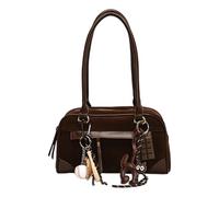 HICARRY Y2K Sac à main pour femme en daim vintage Boston Sac fourre-tout Sac fourre-tout pour l'automne Voyage Travail avec remorque, café