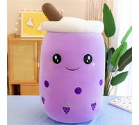 HICAS Bubble Tea - Peluche - Dessin animé - Poupée en peluche drôle - Thé au lait - Poupée souple - Tasse à thé aux bulles - Jouet pour enfants - Cadeau d'anniversaire 35 cm - Violet A