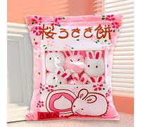 HICAS Cute Snack Pillow Animaux en Peluche Jouets, Mignon Peluche Poupées Oreiller, Pudding Décoratif Amovible Kitty Doll Creative Toys Teen Girl Kids Anniversaire