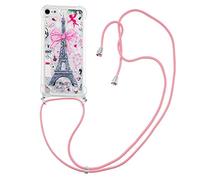 HiCASE Pro Étui Coque pour iPod Touch 7 2019/iPod Touch 6/iPod Touch 5, Glitter Liquide Paillette Protection TPU Filles Femmes Étincelle Antichoc Souple Brillante Housse avec Cordon Réglable