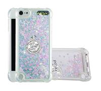HiCASE Pro Étui Coque pour iPod Touch 7/Touch 6/Touch 5, Silicone Paillette Brillante Bling Glitter Bumper Transparent Coque Gel TPU Souple Housse avec Support Bague