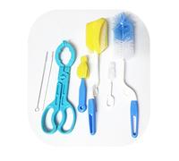 Hicat 7-in-1 kit de nettoyage à brosse biberon, idéal pour biberons, pailles, mamelons et bien plus encore, multifonction antidérapant d'allaitement Hot Bouteille Mamelon Pince