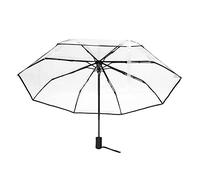 HICCYRODLY Pluie automatique transparente pour femme - Coupe-vent - Blanc, Bord transparent + noir, S