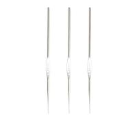 Hicello Lot de 3 petits crochets fins de 0,5 mm | Aiguilles à tricoter en acier pour verrouiller les cheveux pour la fabrication de dentelle et les projets de tricot fin