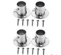 Hicello Lot de 4 brides en acier inoxydable pour penderie, tuyauterie, support et fixation, raccord entre tubes, porte-tringle de 22 mm