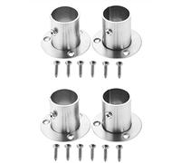 Hicello Lot de 4 Supports Tringle Penderie INOX 25 mm, Support Fixation Tube Rond 1 Pouce, Supports de Barre pour Armoire, Placard, Rideau, Barre de Dressing