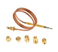 Hicello Thermocouple Gaz Universel 60cm M6x0,75, Thermocouple de Sécurité avec Écrous de Connection M8x1/M9x1/M10x1/11-32UNS, Dispositif de Sécurité pour Chauffage Gazinière Brasero Four Chauffe-Eau