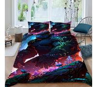 HICENST Forêt des gorilles Housse De Couette 3 Pièces Animal Theme Imprimé De Couvre-Lit Microfibre pour Adulte Et Enfant avec 2 Taie d'oreiller King（220x240cm）