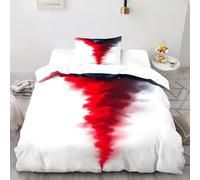 HICENST Tête de Dragon Rouge Housse De Couette 2 Pièces Gothic Themes Parure De Lit Linge De Lit Microfibre pour Adulte Et Enfant avec Taies d'oreiller Single（135x200cm）