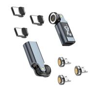 HiCHN Affichage numérique rotatif à 540 degrés PD 240 W 9 broches USB C adaptateur magnétique, embouts de type C et microUSB, charge USB C et transmission de données USB 2.0 pour smartphone