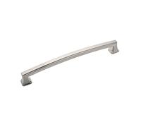 Hickory Hardware 1 Pack Solid Core Kitchen Cabinet Pulls, Luxury Cabinet Handles, Hardware for Doors & Dresser Drawers, 7-9/16 Inch (192mm) Hole Center, Satin Nickel, Bridges Collection
