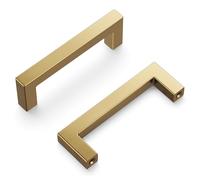 Hickory Hardware Solid Core Kitchen Cabinet Pulls, Luxury Cabinet Handles, Hardware for Doors & Dresser Drawers, 3 Inch Hole Center, Champagne Bronze, Skylight Collection(Pack of 10)