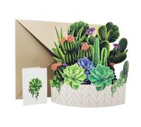 HICOHAND Carte de vœux pop-up en forme de cactus - 1 carte d'anniversaire 3D en pot avec enveloppe et carte de notes - Cadeau pour homme et femme - Pour anniversaire, fête des mères, fête des pères