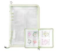 HICOHAND Couverture de classeur à anneaux A5 avec fermeture éclair en PVC imperméable pour pochettes de classeur, cartes photo, mini photos, cartes, fichiers, autocollants