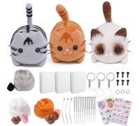 HICOHAND Kit de feutrage à l'aiguille pour débutants, kit complet de feutrage à l'aiguille pour trois chats, outils et fournitures de feutrage à l'aiguille