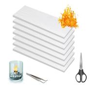 HICOHAND Lot de 12 petites mèches en laine de céramique, noyau en fibre de coton pour brasero de table pour prolonger la durée de combustion, cheminées de table intérieures et extérieures