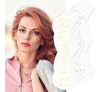 HICOHAND Tatouage visage taches de rousseur, 10PCS 156mm*45mm/6.14in*1.77in Face Gold Metallic Temporary Transfer Glitter Fake Tattoos for Women Girls Festival