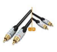 HICON Ambience 5m Stéréo Audio Cable Rca 3-fach Protégé 5,00m HIA-C2C2-0500