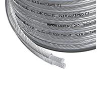 Hicon Ambience câble de haut-parleur argenté OFC classe 6 2x 4,0mm² marchandise au mètre à partir de 1m de longueur HIA-240-0100