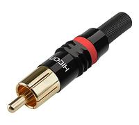 Cinch/RCA mâle, droit Hicon HI-CM03-RED Nombre de pôles: 2 noir, rouge 1 pc(s)