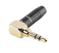 HICON connecteur 3.5mm mini-jack mâle pour le brasage stéréo à angle de 90 ° | HI-J35SA