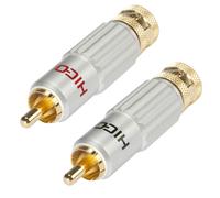 HICON HI-CM13 2er Set Prise Rca pour Épais Câble Appuyer sur le Verrou de Clips