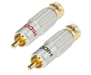 HICON HI-CM13 2er Set Prise Rca pour Épais Câble Appuyer sur le Verrou de Clips