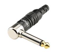 Hicon Jack 6.35 mm mâle, coudé HI-J63MA07 Nombre de pôles (num): 2 mono noir 1 pc(s)