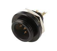 HICON Mini XLR 4 broches femelle encastrable IP67 filetage 10,9 noir | HI-XMEM4-HD-B