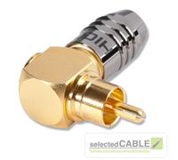 HICON Prise Rca 90° Coudée Chrome Rca à Visser HI-CMA01-BLK