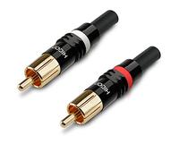 Hicon SOMMER CABLE HI-CM03-NTL/RED Lot de 2 fiches RCA HI-CM03 NTL + RED phono RCA blanc + rouge