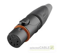 HICON XLR 5-Pol Prise Câble-Ø 4,6-6,5Mm Contacts Plaqués Or IP67 | HI-X5CF-HD-B