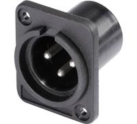 XLR embase mâle, contacts droits Hicon HI-X3DM-P Nombre de pôles: 3 noir