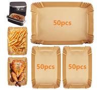 hicoosee 150 Pièces Papier Cuisson Air Fryer pour Ninja AF500EU, 10.4L et 10L, Adapté aux Friteuses à Air, 150 feuilles de Papier Friteuse Jetable