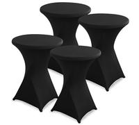 hicoosee 4 pièces Housse de Table Ronde Extensible, Ø 80-85 cm Housse Mange Debout pour Mariage Hôtel Restaurant Table de Brasserie Haute de Bistrot Jardin Restaurent Bar, Noir