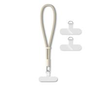 hicoosee Bracelet Telephone Cordon Telephone Portable avec 2 Patch Ultra Fin, Laniere Telephone Portable Dragonne De Poignet Réglable Pour La Plupart Des Smartphones Anti Perte, Beige