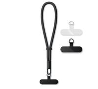 hicoosee Bracelet Telephone Cordon Telephone Portable avec 2 Patch Ultra Fin, Laniere Telephone Portable Dragonne De Poignet Réglable Pour La Plupart Des Smartphones Anti Perte, Noir