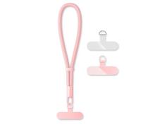 hicoosee Bracelet Telephone Cordon Telephone Portable avec 2 Patch Ultra Fin, Laniere Telephone Portable Dragonne De Poignet Réglable Pour La Plupart Des Smartphones Anti Perte, Rose