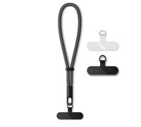 hicoosee Bracelet Telephone Cordon Telephone Portable avec 2 Patch Ultra Fin, Laniere Telephone Portable Dragonne De Poignet Réglable Pour La Plupart Des Smartphones Anti Perte, Gris Foncé